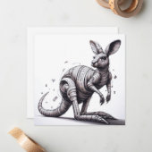 Rolled Magazine Paper Kangaroo Grußkarte Mitteilungskarte (Vorderseite/Rückseite Beispiel)