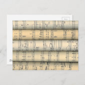 Rolled Sheet Music ~ Musical Notes ~ Party Time ~ Einladungspostkarte (Vorne/Hinten)