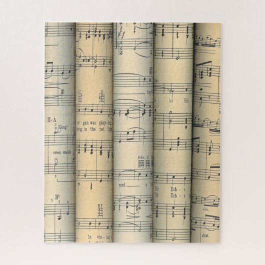 Rolled Sheet Music ~ Musical Notes ~ Party Time ~ Puzzle (Vertikal)