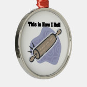 Rollen (Baker's Rolling Button) Silbernes Ornament (Rechts)