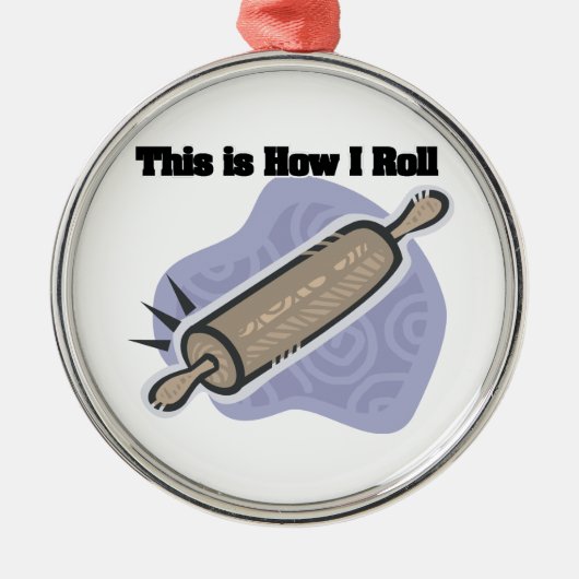 Rollen (Baker's Rolling Button) Silbernes Ornament (Vorne)