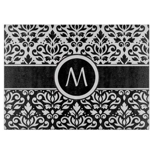 Rollen-Damask 2Part-Tn-BW & Band (Personalisiert) Schneidebrett (Vorderseite)