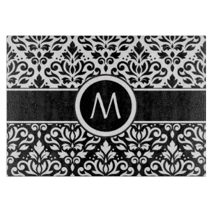Rollen-Damask 2Part-Tn-BW & Band (Personalisiert) Schneidebrett