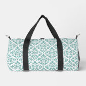 Rollen-Damask-Aquamarines Muster Duffle Bag (Vorderseite)