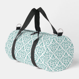 Rollen-Damask-Aquamarines Muster Duffle Bag