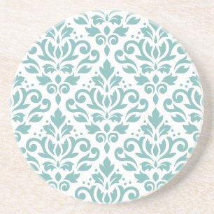 Rollen-Damask-Aquamarines Muster Getränkeuntersetzer