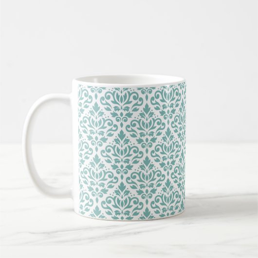 Rollen-Damask-Aquamarines Muster Kaffeetasse (Links)