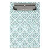 Rollen-Damask-Aquamarines Muster Mini Klemmbrett (Vorderseite)