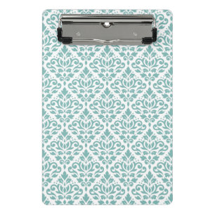 Rollen-Damask-Aquamarines Muster Mini Klemmbrett