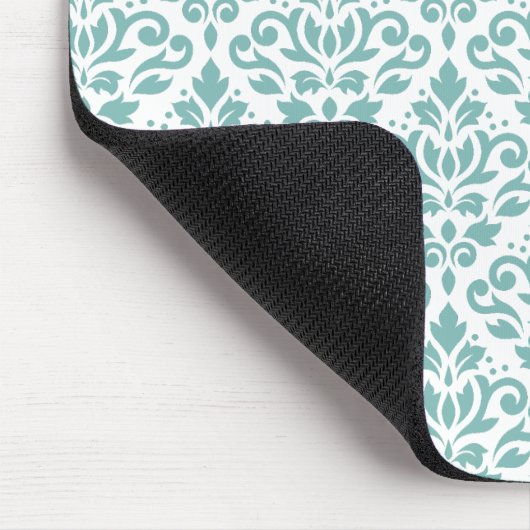 Rollen-Damask-Aquamarines Muster Mousepad (Ecke)