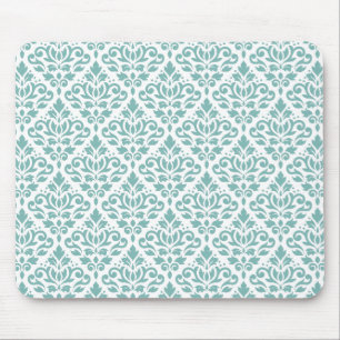 Rollen-Damask-Aquamarines Muster Mousepad