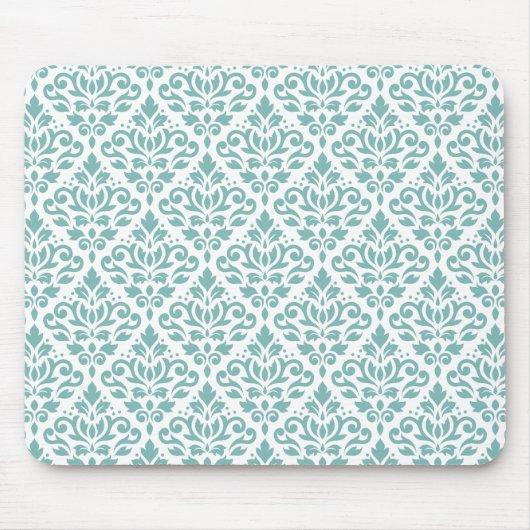 Rollen-Damask-Aquamarines Muster Mousepad (Vorne)