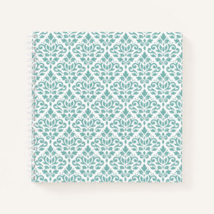 Rollen-Damask-Aquamarines Muster Notizblock
