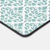 Rollen-Damask-Aquamarines Muster Schreibtischunterlage (Ecke)