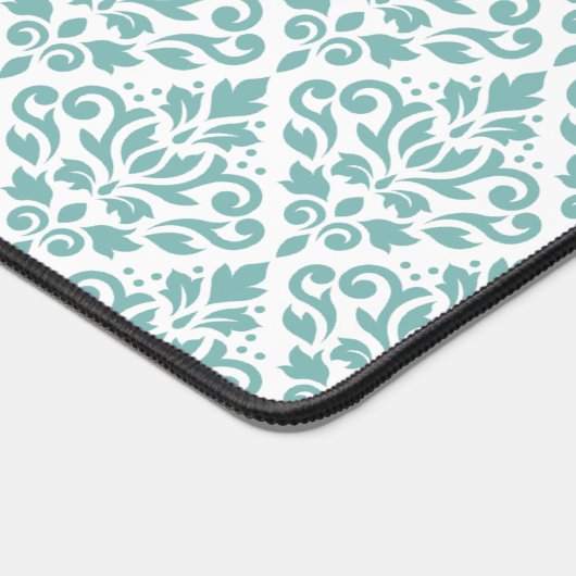 Rollen-Damask-Aquamarines Muster Schreibtischunterlage (Ecke)