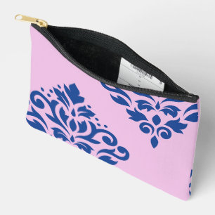 Rollen Damask Art I Blue on Pink Zubehörtasche
