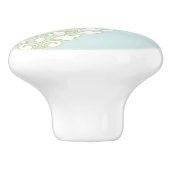 Rollen Damask Art I (Kontur) mit Aquamarinem Gld L Keramikknauf (Seitenansicht)