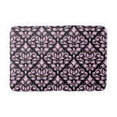 Rollen Damask Big Pattern Pink auf schwarz Badematte (Vorderseite)