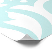 Rollen Damask Lg Design Weiß auf Enteneier Blau Poster (Ecke)