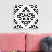Rollen-Damaske Großes Design (B) Schwarz auf Weiß Leinwanddruck (Insitu (Wohnzimmer))