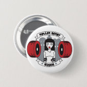 Rollen-Derby-Königin Button (Vorne & Hinten)