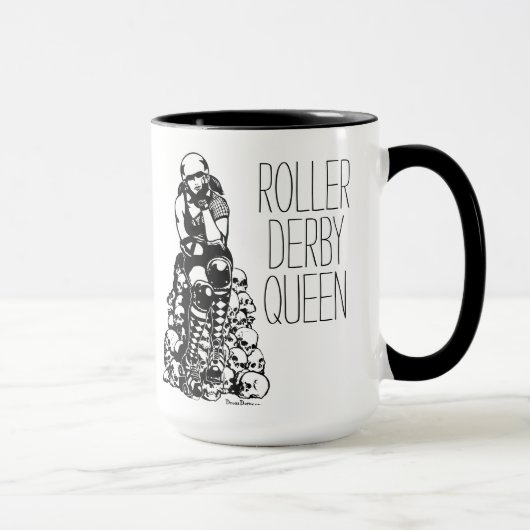 Rollen-Derby-Königin-Schwarz-Griff-Kaffee-Tasse Tasse (Rechts)