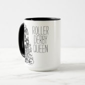 Rollen-Derby-Königin-Schwarz-Griff-Kaffee-Tasse Tasse (Vorderseite Links)