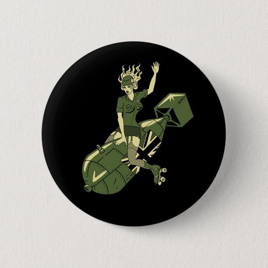 Rollen-Derby-Mädchen Button (Vorderseite)