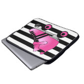 Rollen-Derby-Skate Rosa und Schwarzes Laptopschutzhülle (Vorne Knopf)