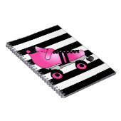 Rollen-Derby-Skate Rosa und Schwarzes Notizblock (Rechte Seite)