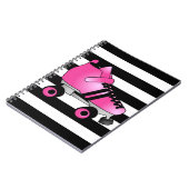 Rollen-Derby-Skate Rosa und Schwarzes Notizblock (Linke Seite)