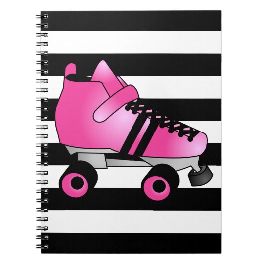 Rollen-Derby-Skate Rosa und Schwarzes Notizblock (Vorderseite)