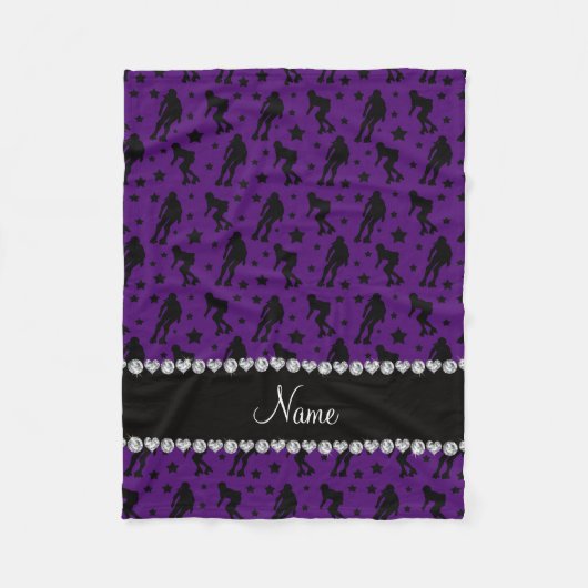 Rollen-Derby-Sterne des individuellen Namens lila Fleecedecke (Vorderseite)