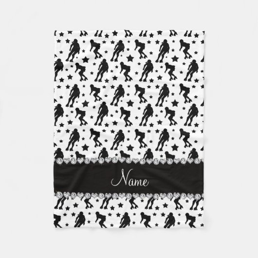 Rollen-Derby-Sterne des individuellen Namens weiße Fleecedecke (Vorderseite)