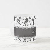 Rollen-Derby-Sterne des individuellen Namens weiße Mattglastasse (Vorderseite Links)