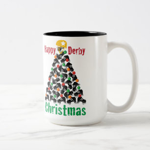 Rollen-Derby-Weihnachten, Rollen-Skaten Zweifarbige Tasse