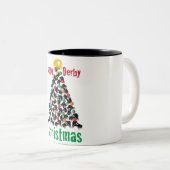 Rollen-Derby-Weihnachten, Rollen-Skaten Zweifarbige Tasse (VorderseiteRechts)