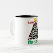 Rollen-Derby-Weihnachten, Rollen-Skaten Zweifarbige Tasse (Vorderseite Links)