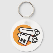 Rollen des Papierzeichens nach oben gerollter Schl Schlüsselanhänger (Vorderseite)