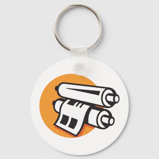 Rollen des Papierzeichens nach oben gerollter Schl Schlüsselanhänger (Vorderseite)