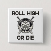 Rollen hoch oder 20-seitige Würfel die Button (Vorderseite)