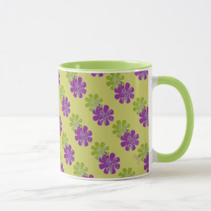 Rollen in Blume (lila/Limon) Tasse
