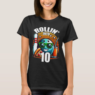 Rollen in die 10 Bowling-Geburtstagsfeier 10. Gebu T-Shirt