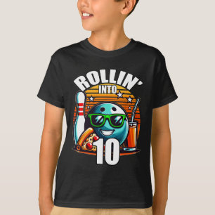 Rollen in die 10 Bowling-Geburtstagsfeier 10. Gebu T-Shirt
