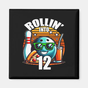 Rollen in die 12 Bowling-Geburtstagsfeier 12. Gebu Magnet