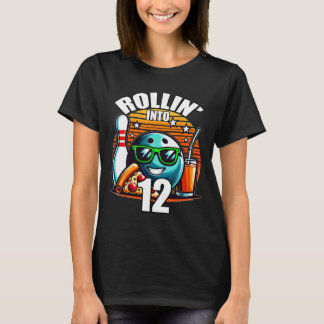 Rollen in die 12 Bowling-Geburtstagsfeier 12. Gebu T-Shirt