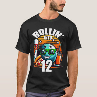 Rollen in die 12 Bowling-Geburtstagsfeier 12. Gebu T-Shirt