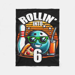 Rollen in die 6 Bowling-Geburtstagsfeier 6. Geburt Fleecedecke