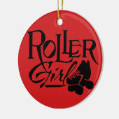 Rollen-Mädchen, Rolle Derby Keramik Ornament (Links)
