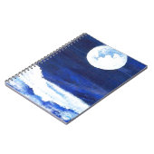 Rollen-Meer bewegt unter einen Vollmond-Ozean Notizblock (Linke Seite)